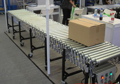 伸縮輥筒輸送機運行圖，www.jl0431.com.cn