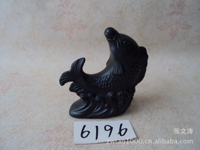 外貿陶瓷樹脂工藝品批發 鯉魚招財進寶黑變色茶寵(6196)全方位解析